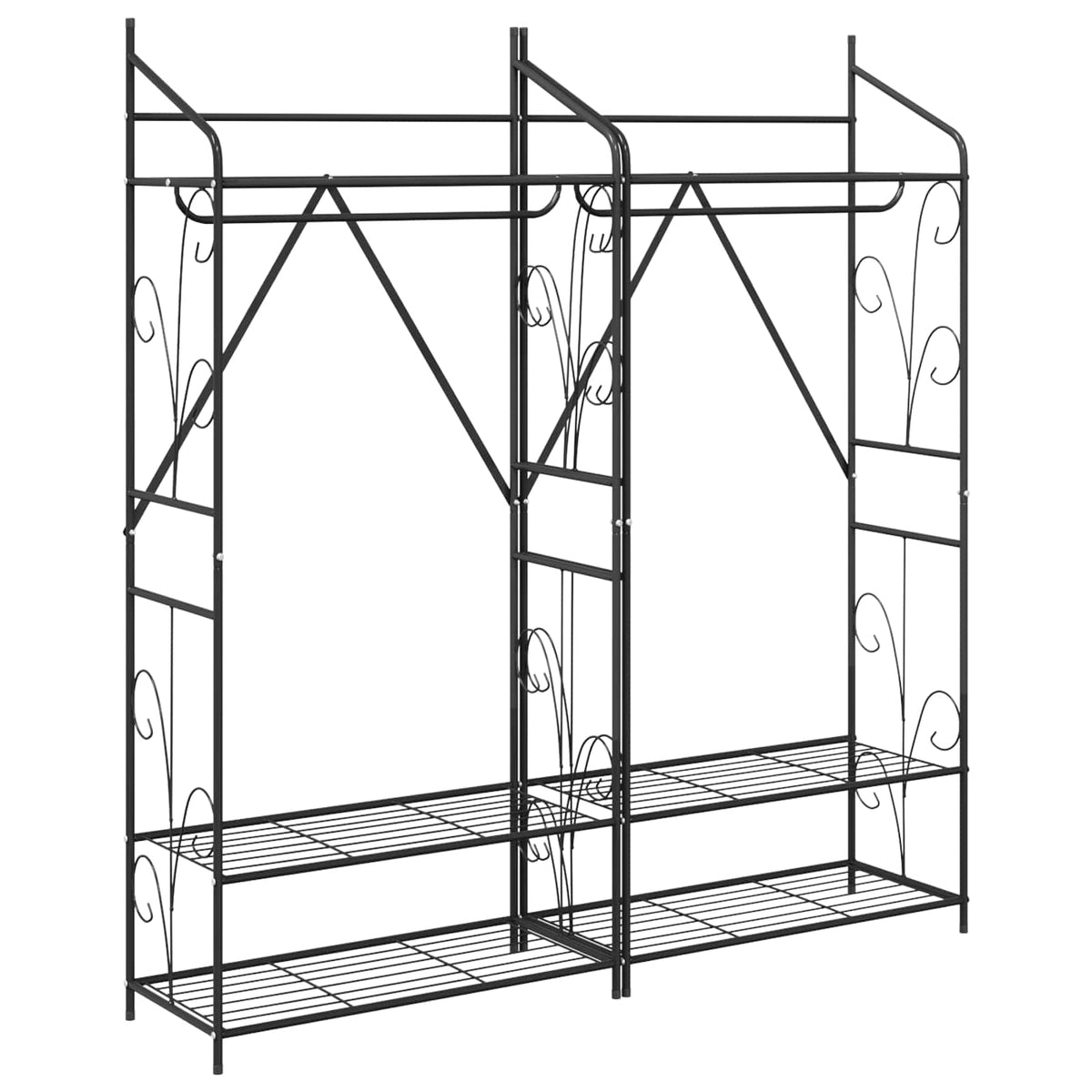 Open Wardrobe 2 pcs Black 78 x 36 x 158 cm Steel
