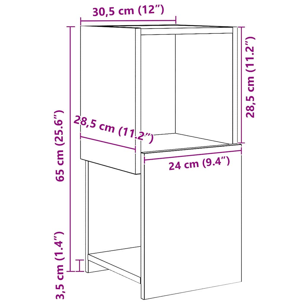 Corner Cabinet 30.5x30x65cm Engineered Wood Smoked Oak