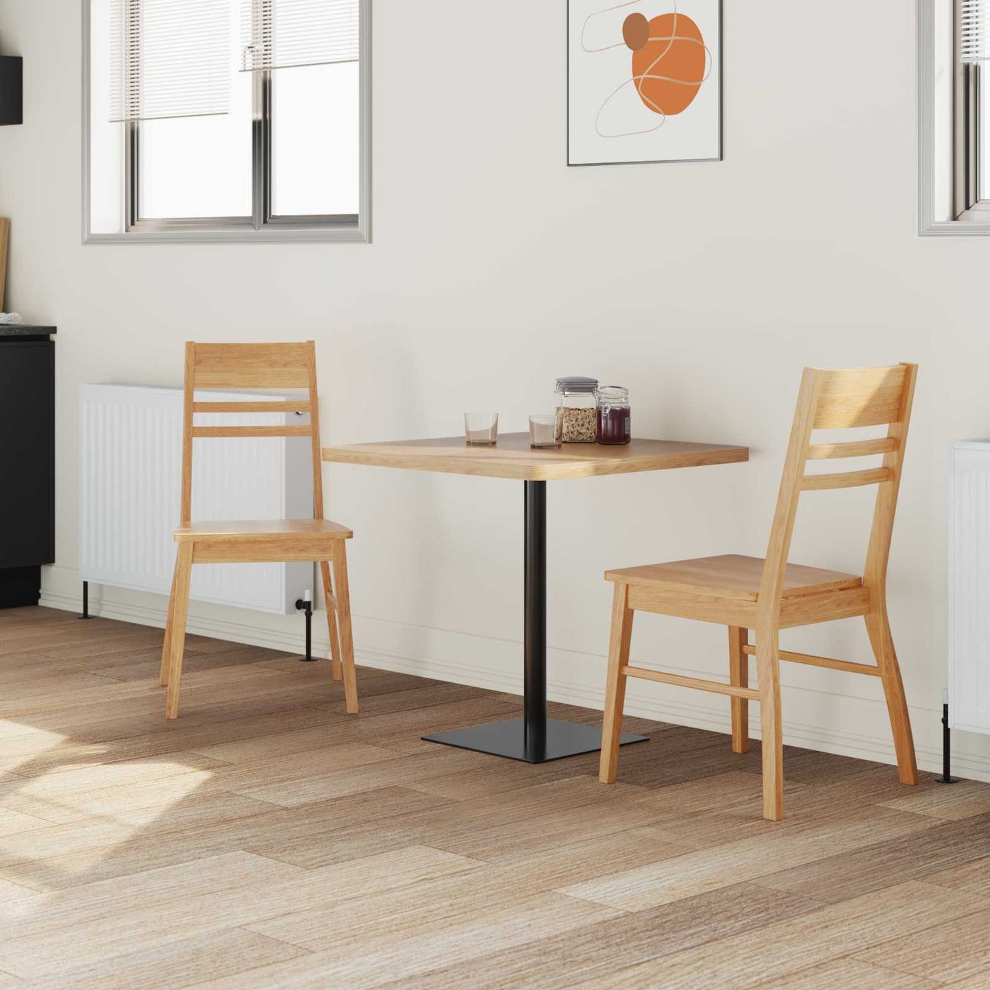 Dining Chairs 2 pcs Solid Rubber Wood Natural 43 x 54 x 89 cm