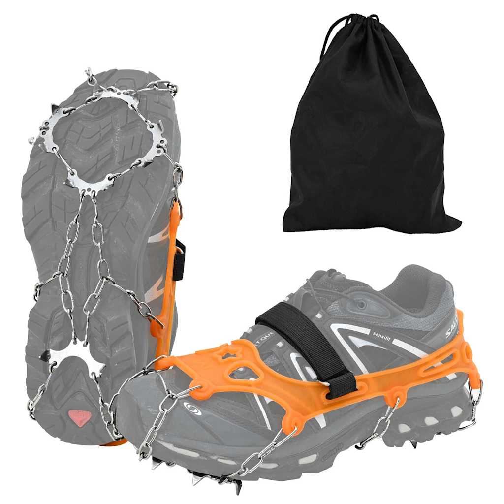 Ice Cleats for Shoes Orange L Stainless Steel