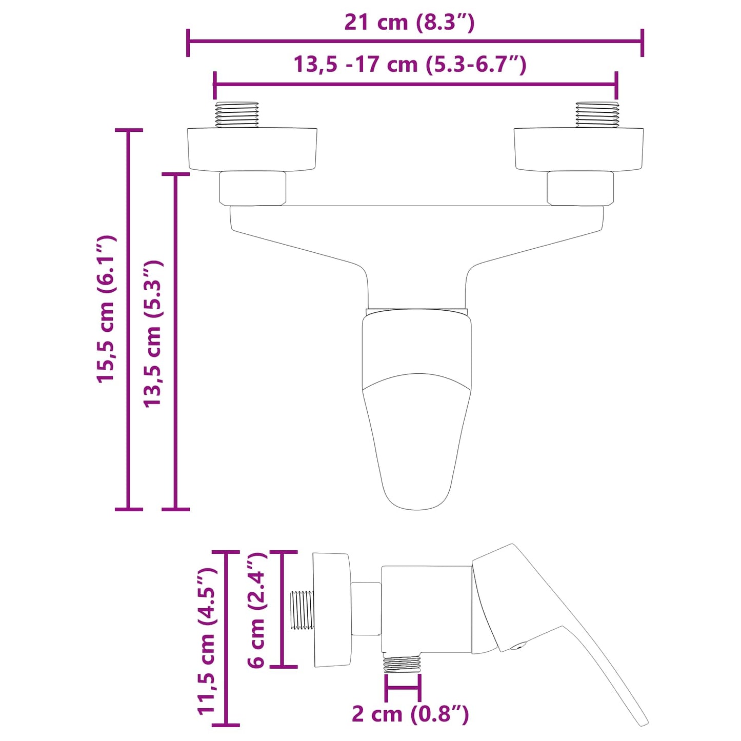 Shower Mixer Tap Chrome G 1 / 2 inches