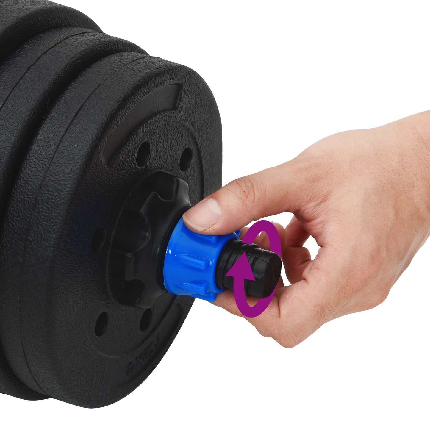 2-in-1 Dumbbell Set 30kg Black and Blue