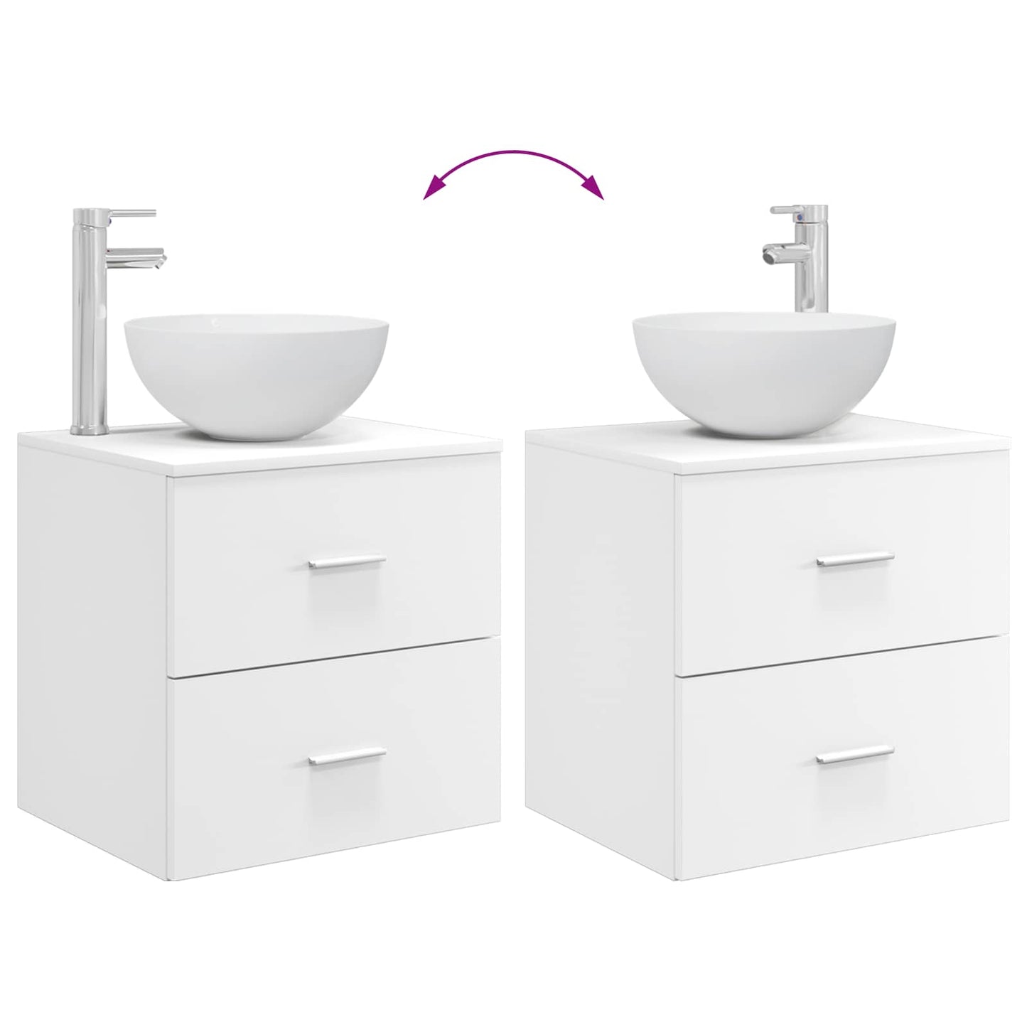 Bathroom Furniture Set 2 pcs White Engineered Wood
