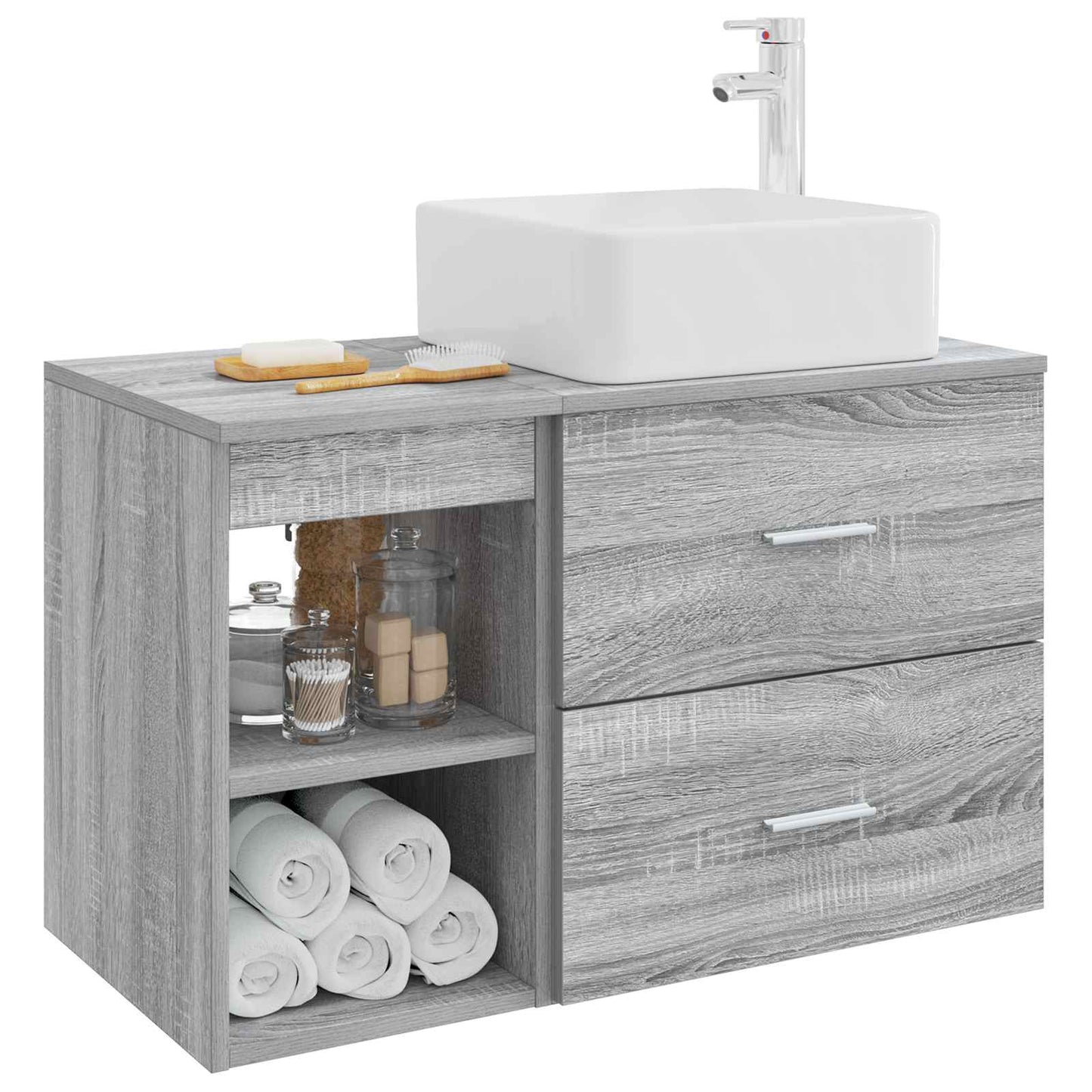 Bathroom Furniture Set 2 pcs Grey Sonoma Engineered Wood