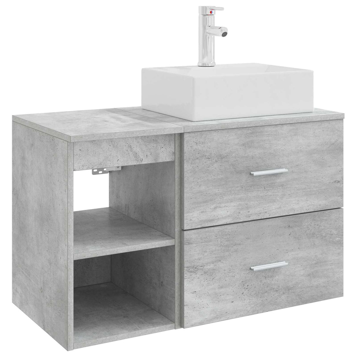 Bathroom Cabinet Set 2 pcs Concrete Grey 79.5 x 41 x 79.5 cm