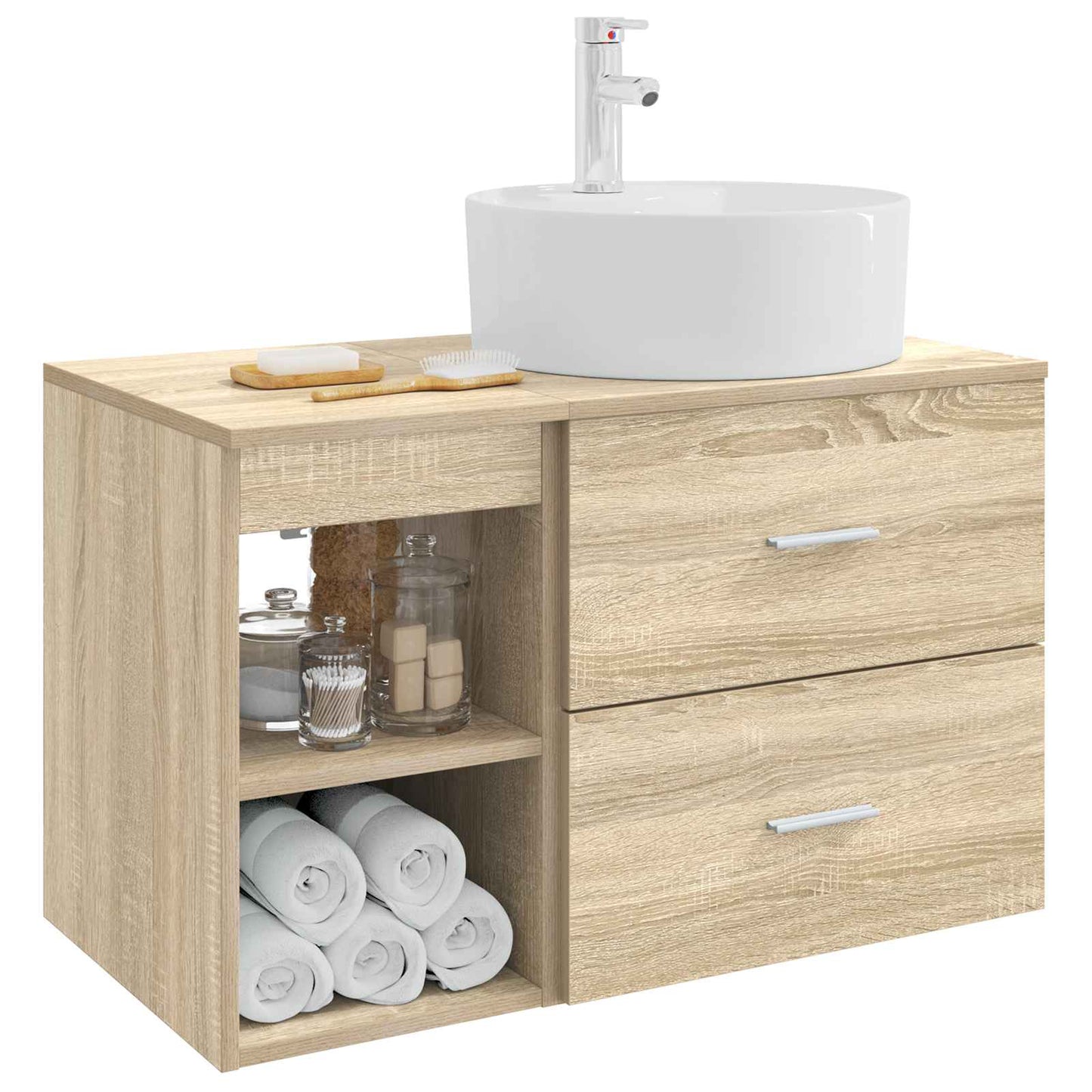 Bathroom Furniture Set 2 pcs Sonoma Oak Engineered Wood