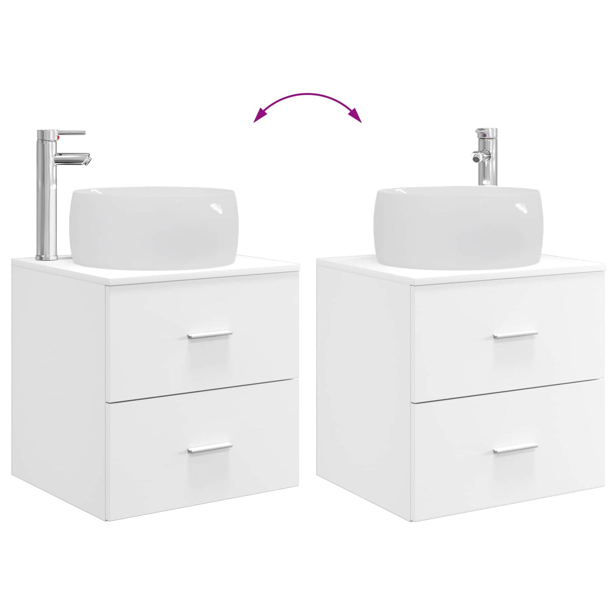 Wall-mounted Bathroom Cabinet Set 2 pcs White