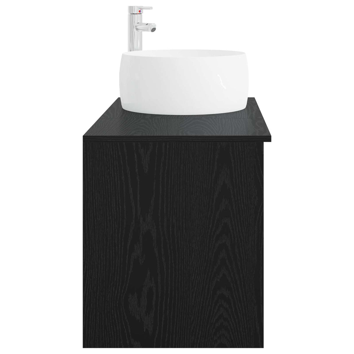 Wall-mounted Bathroom Cabinet Set 2 pcs Black Oak