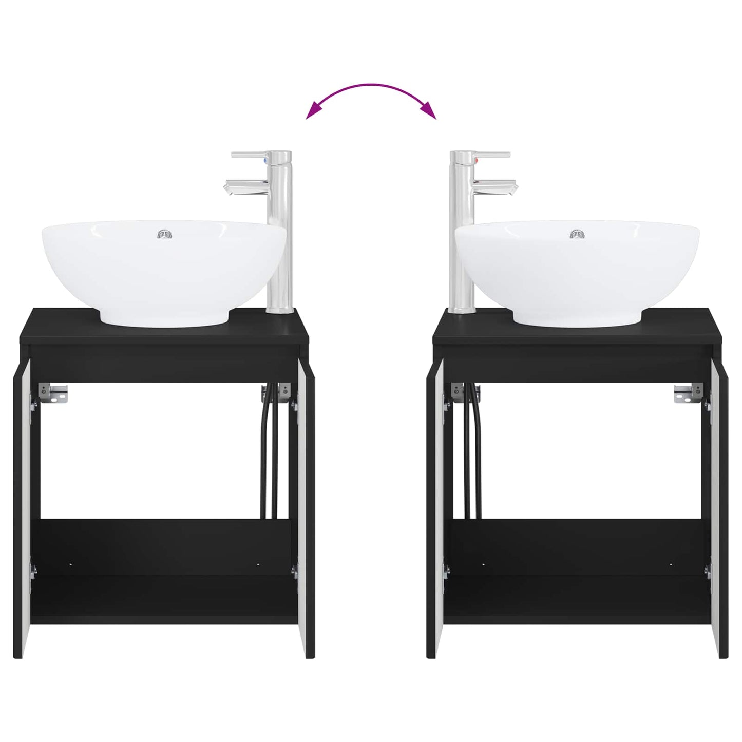 Bathroom Furniture Set 2 pcs Black Engineered Wood