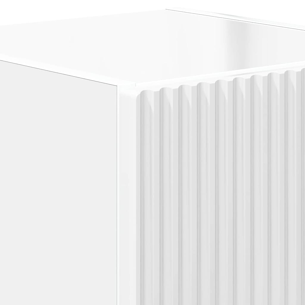 TV Wall Cabinet 2 pcs Gloss White Engineered Wood