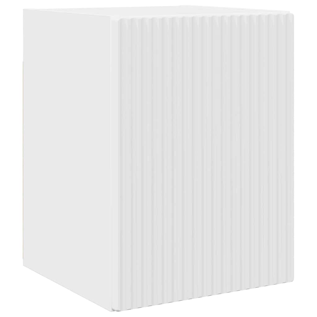 TV Wall Cabinet 2 pcs Gloss White Engineered Wood