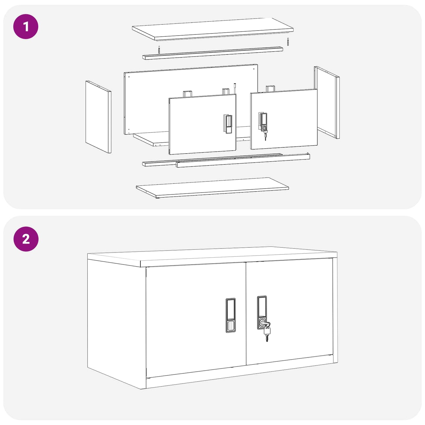 Storage Cabinet Anthracite 80 x 40 x 40 cm Steel