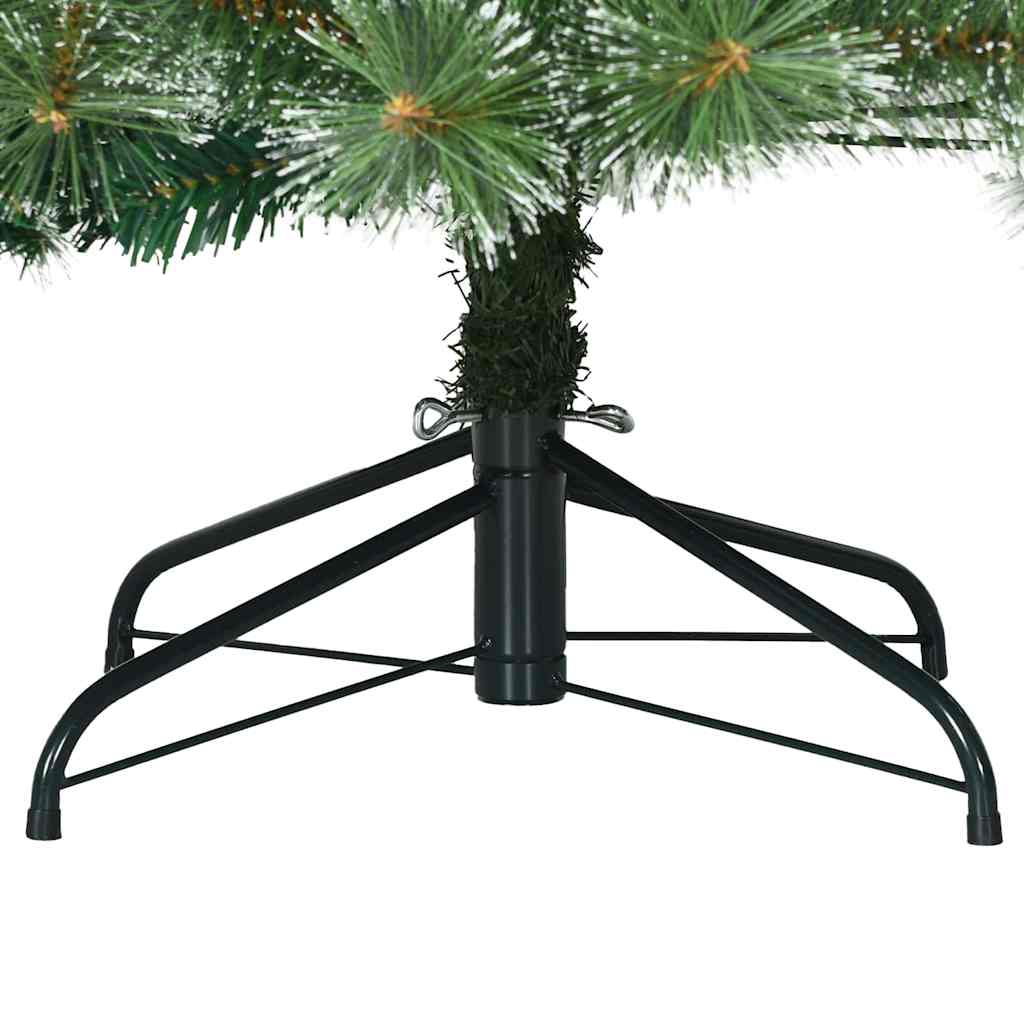 Artificial Hinged Christmas Tree Snow Flocked White and Green