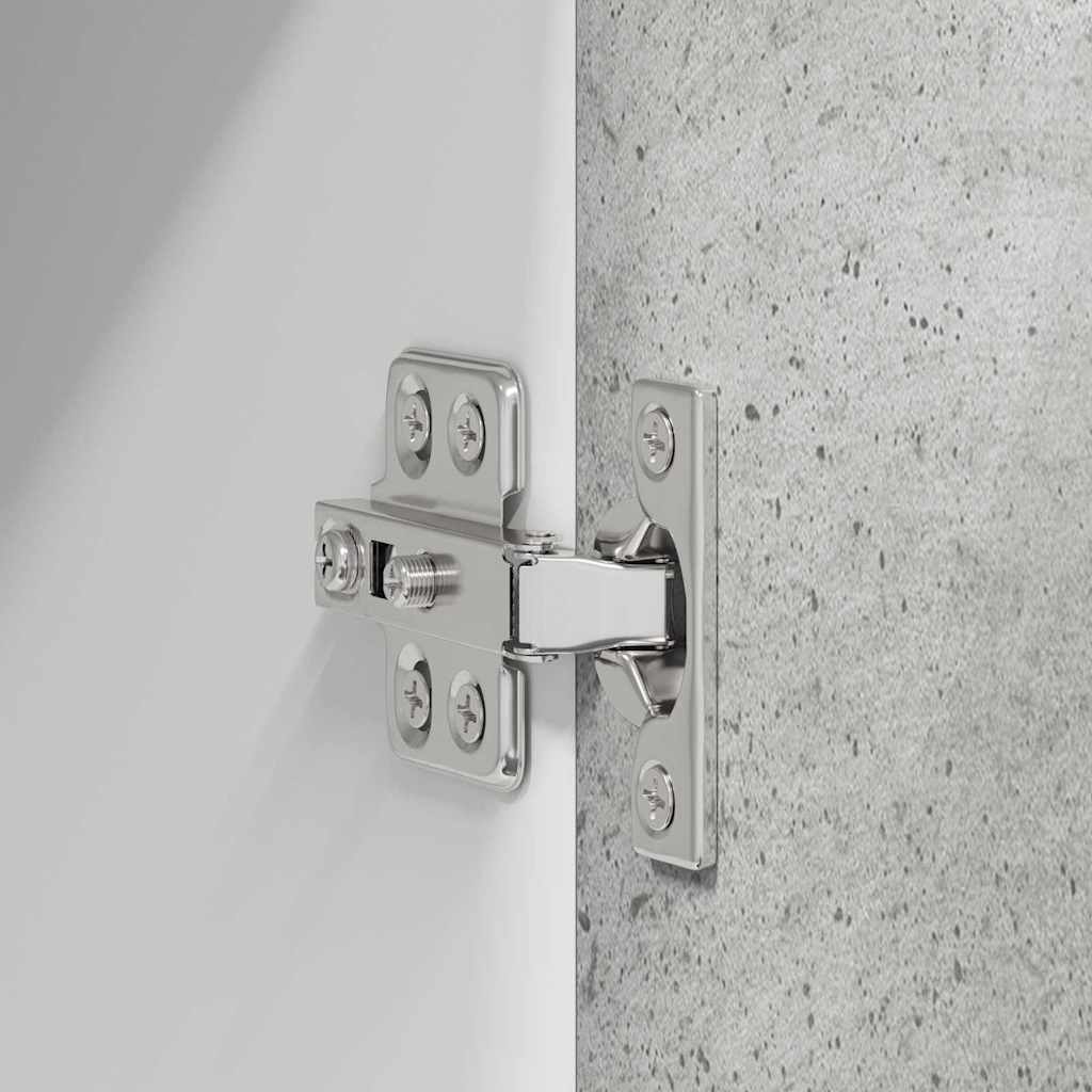 Hanging Cabinet 2 pcs Concrete Grey and White Engineered Wood