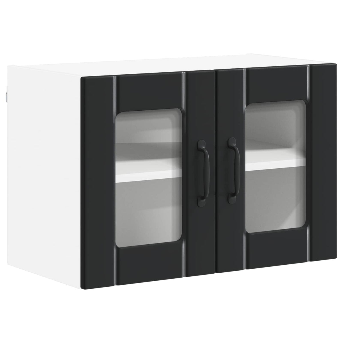 Wall Glass Cabinet LUCCA 2 pcs Black 60 x 31 x 40 cm