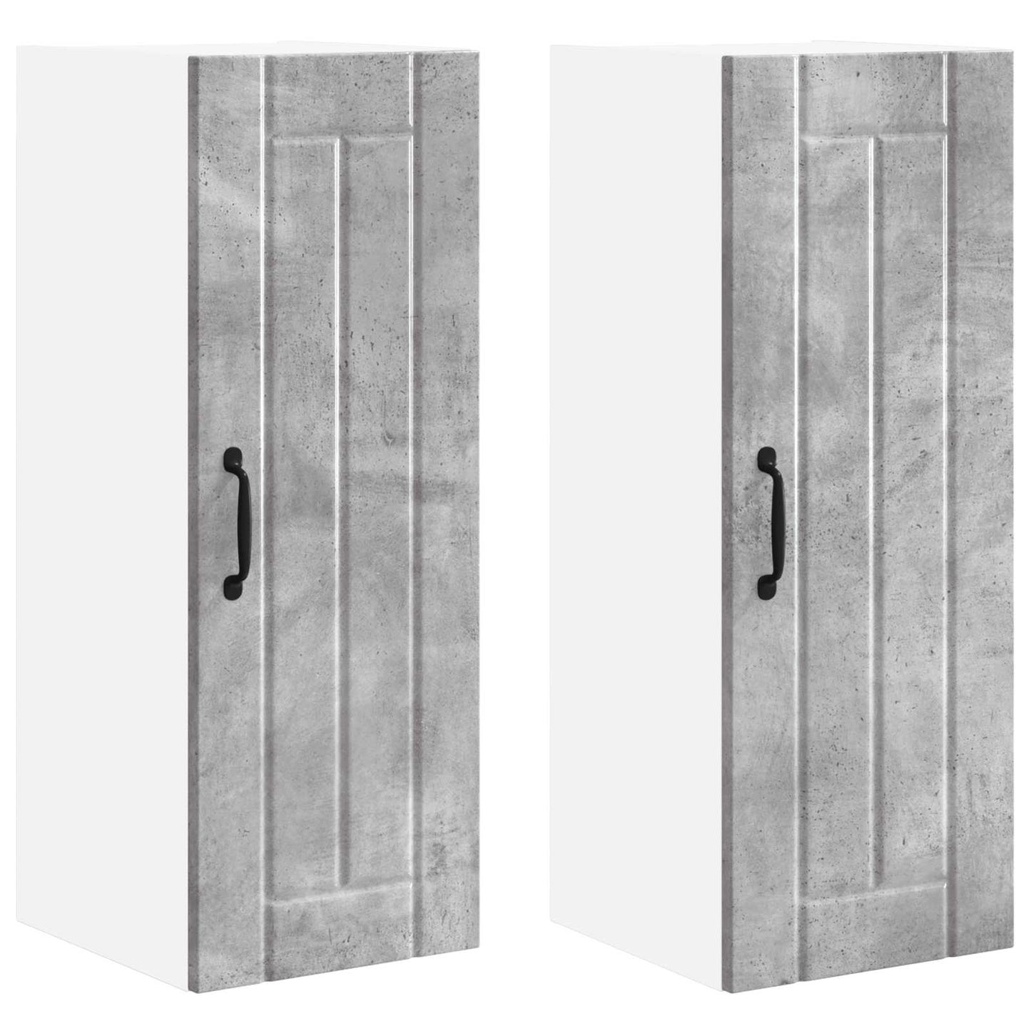 Wall Cabinet LUCCA 2 pcs Concrete Grey Engineered Wood