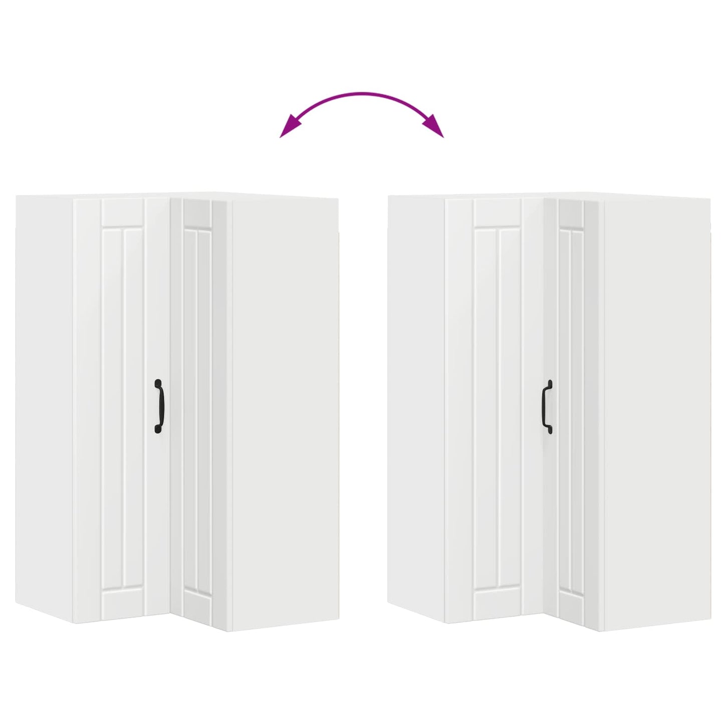 Wall Corner Cabinet LUCCA White 57 x 57 x 100 cm