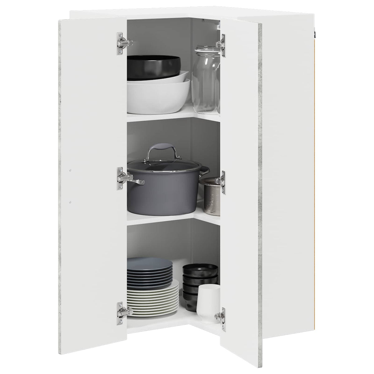 Wall Corner Cabinet LUCCA Concrete Grey 57 x 57 x 100 cm