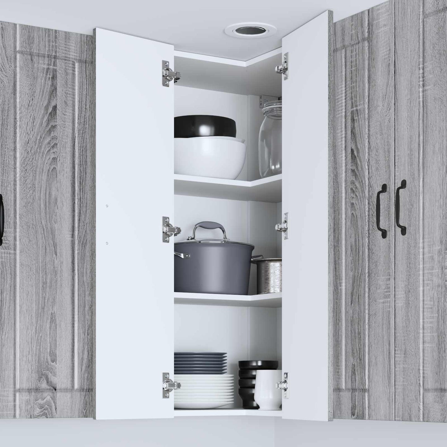 Wall Corner Cabinet LUCCA Grey Sonoma 57 x 57 x 100 cm