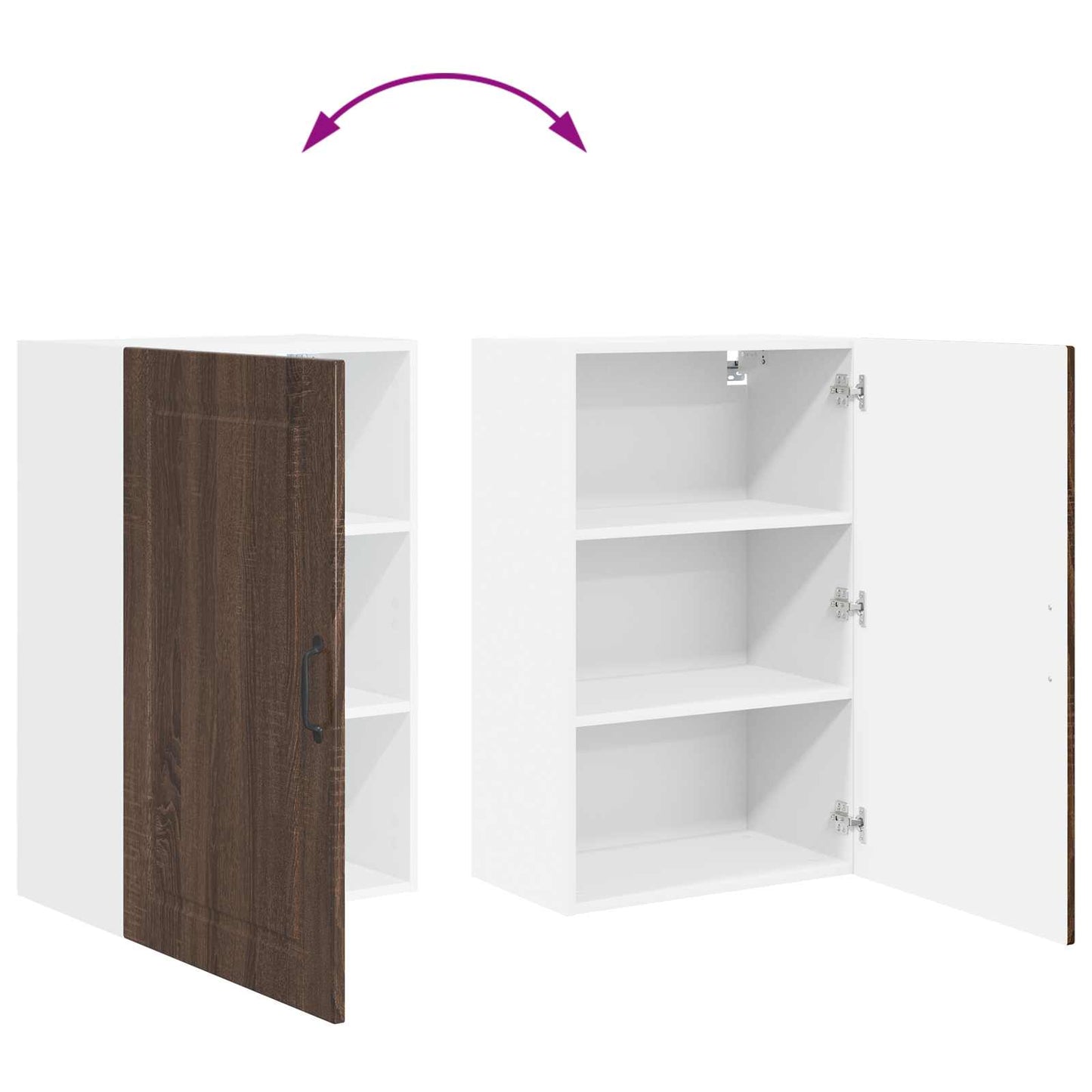 Wall Cabinet PORTO Brown Oak 50 x 31 x 80 cm Engineered Wood