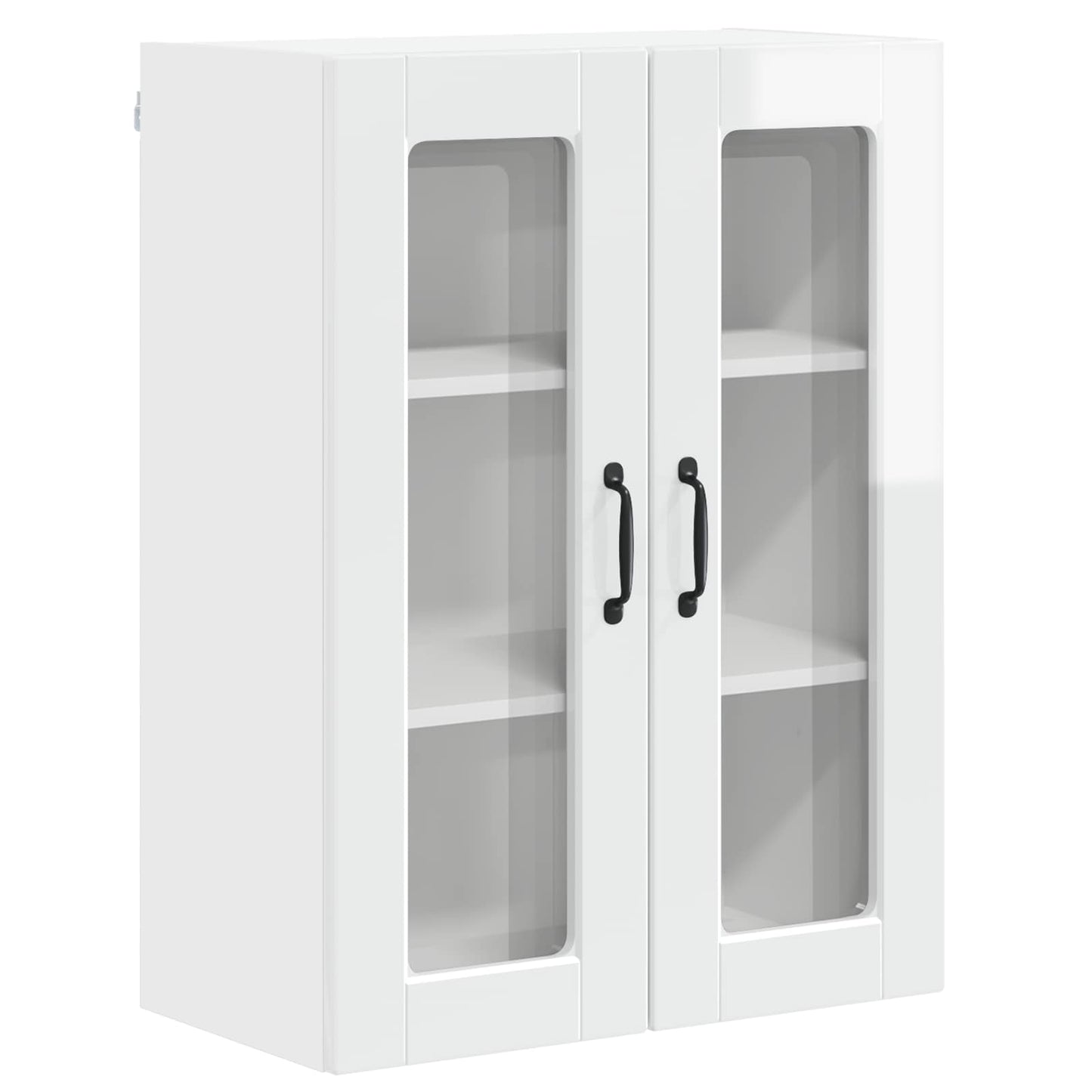 Wall Glass Cabinet PORTO High Gloss White 60 x 31 x 80 cm