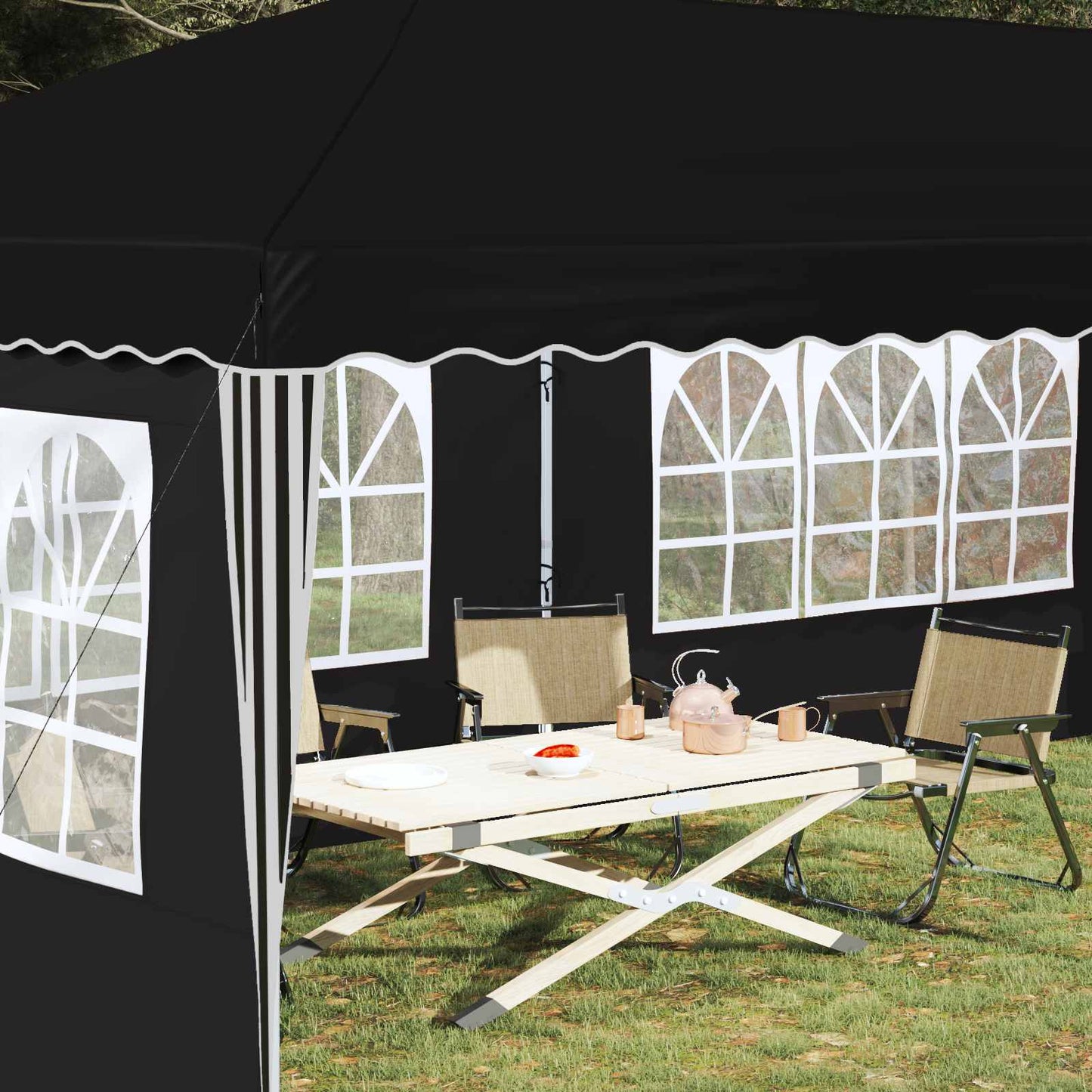 Pop-up Party Tent 575 x 289 x 245 cm Black