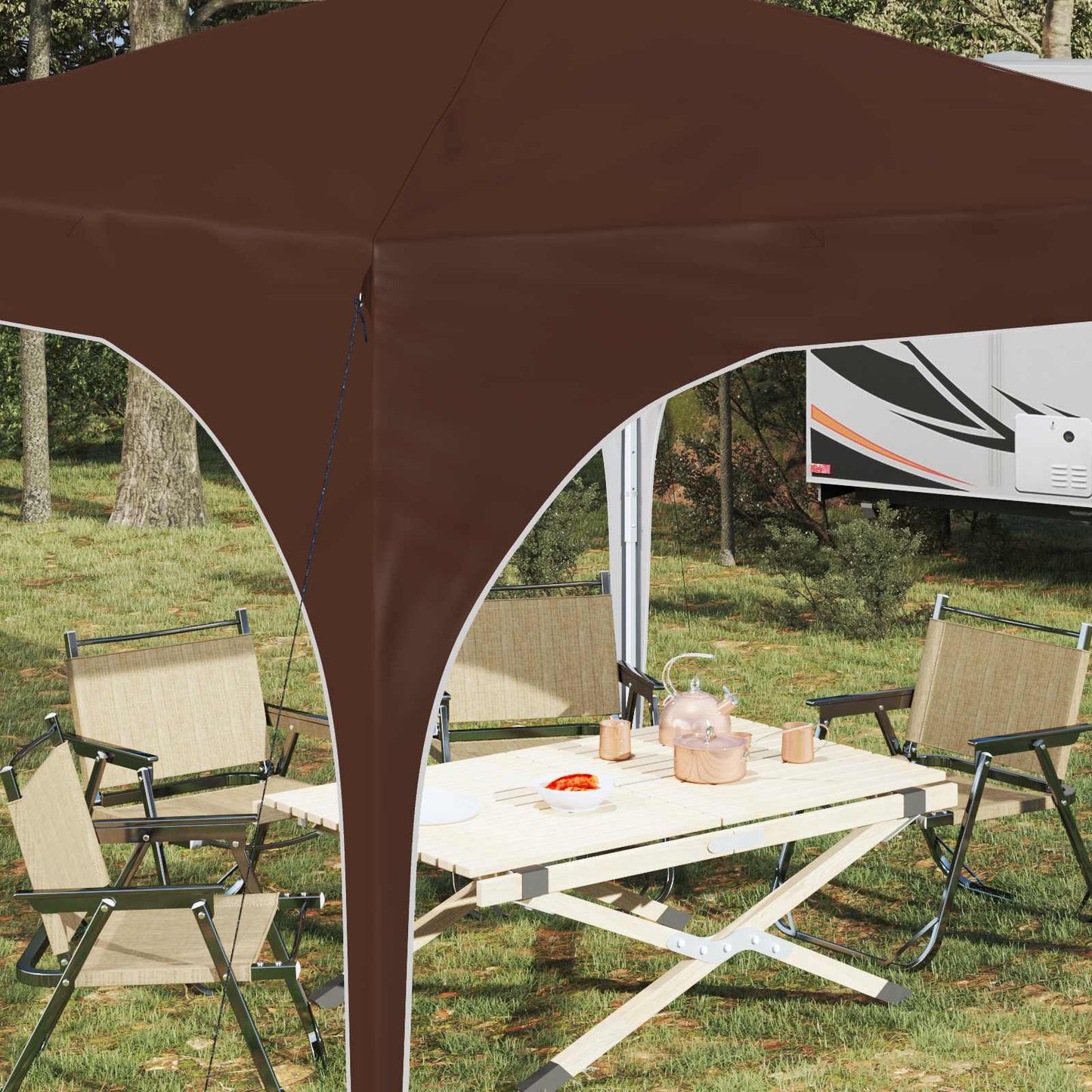 Pop-up Party Tent 290 x 290 x 245 cm Brown