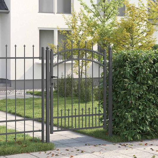 Fence Gate with Spear Top KAMPEN 103 x 125 cm Lockable Steel