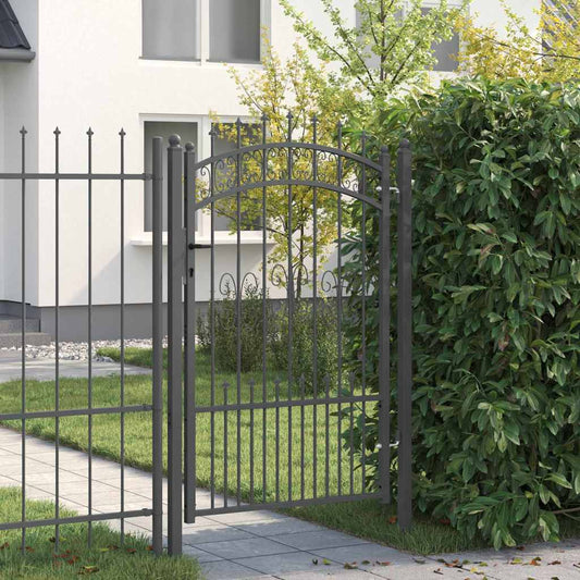 Fence Gate with Spear Top KAMPEN 103 x 150 cm Lockable Steel