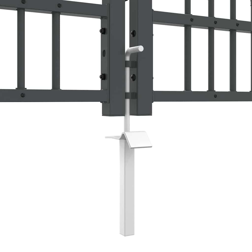Fence Gate with Spear Top KAMPEN 305 x 78 cm Lockable Steel