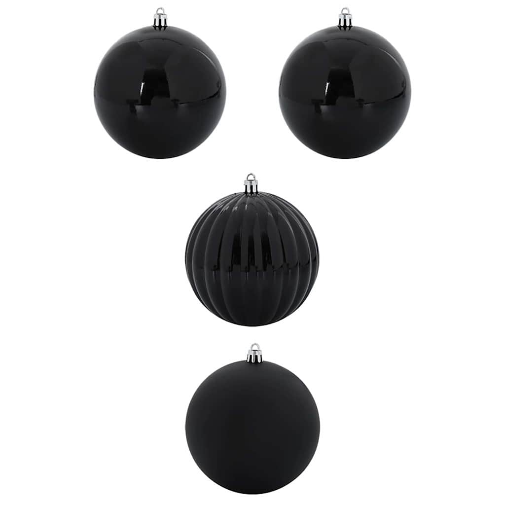Christmas Bauble Set XXL 4 pcs Black Dia. 20 cm Plastic