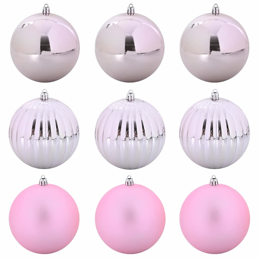 Christmas Bauble Set XL 9 pcs Pink Dia. 15 cm Plastic