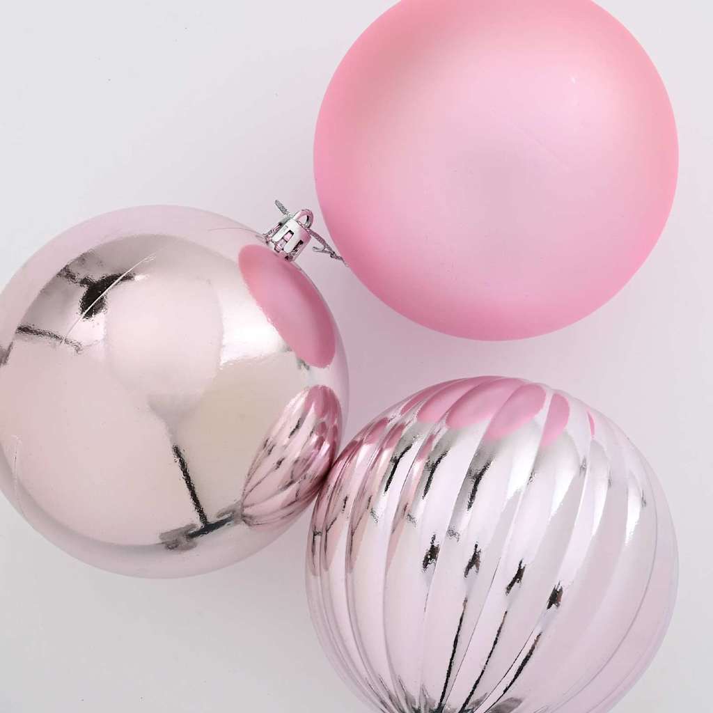 Christmas Bauble Set XXL 3 pcs Pink Dia. 25 cm Plastic