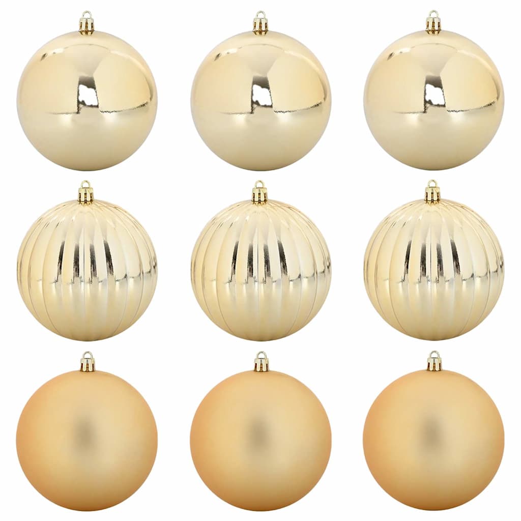 Christmas Bauble Set XL 9 pcs Gold Dia. 15 cm Plastic