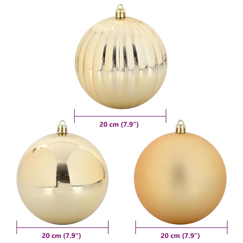 Christmas Bauble Set XXL 4 pcs Gold Dia. 20 cm Plastic
