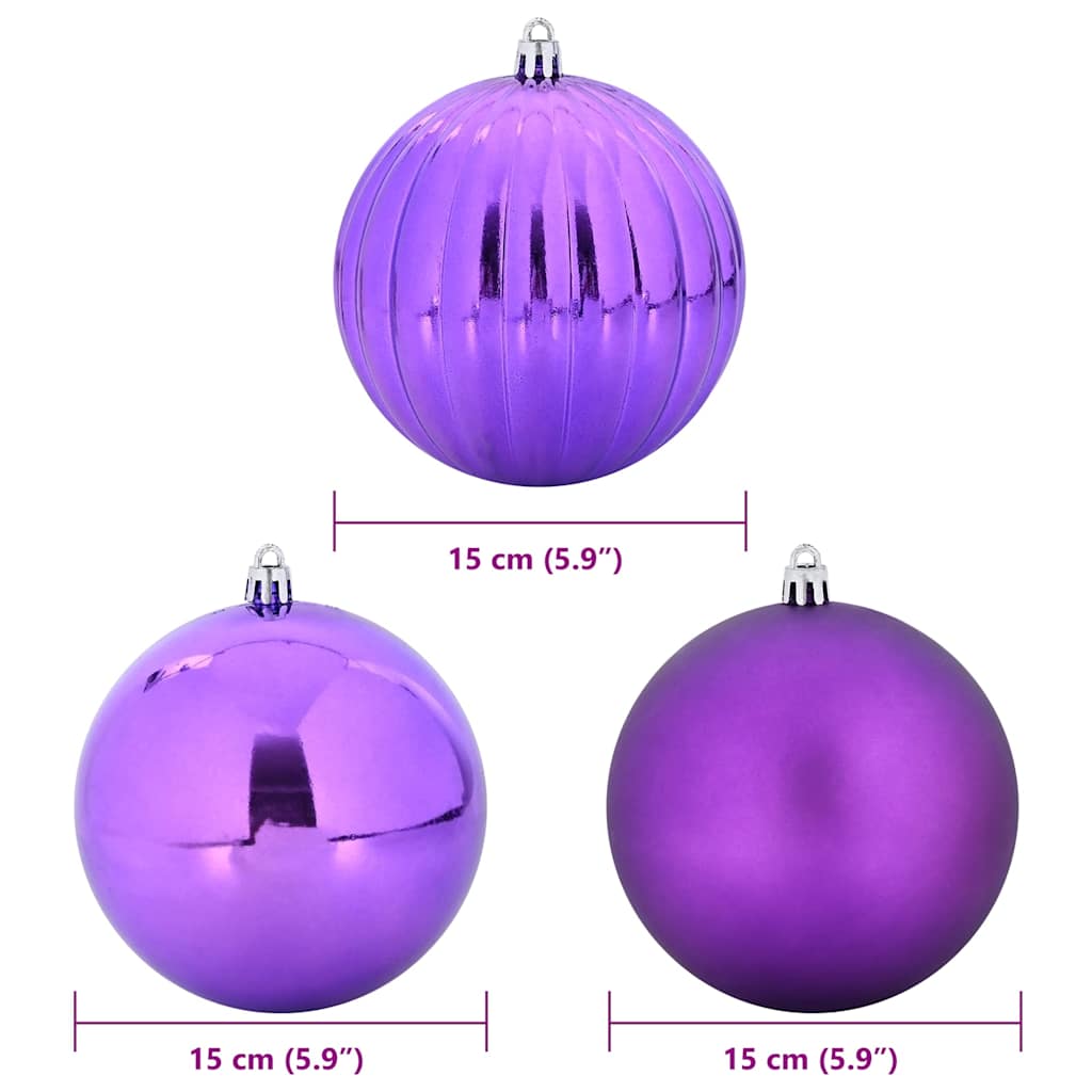 Christmas Bauble Set XL 9 pcs Lilac Dia. 15 cm Plastic