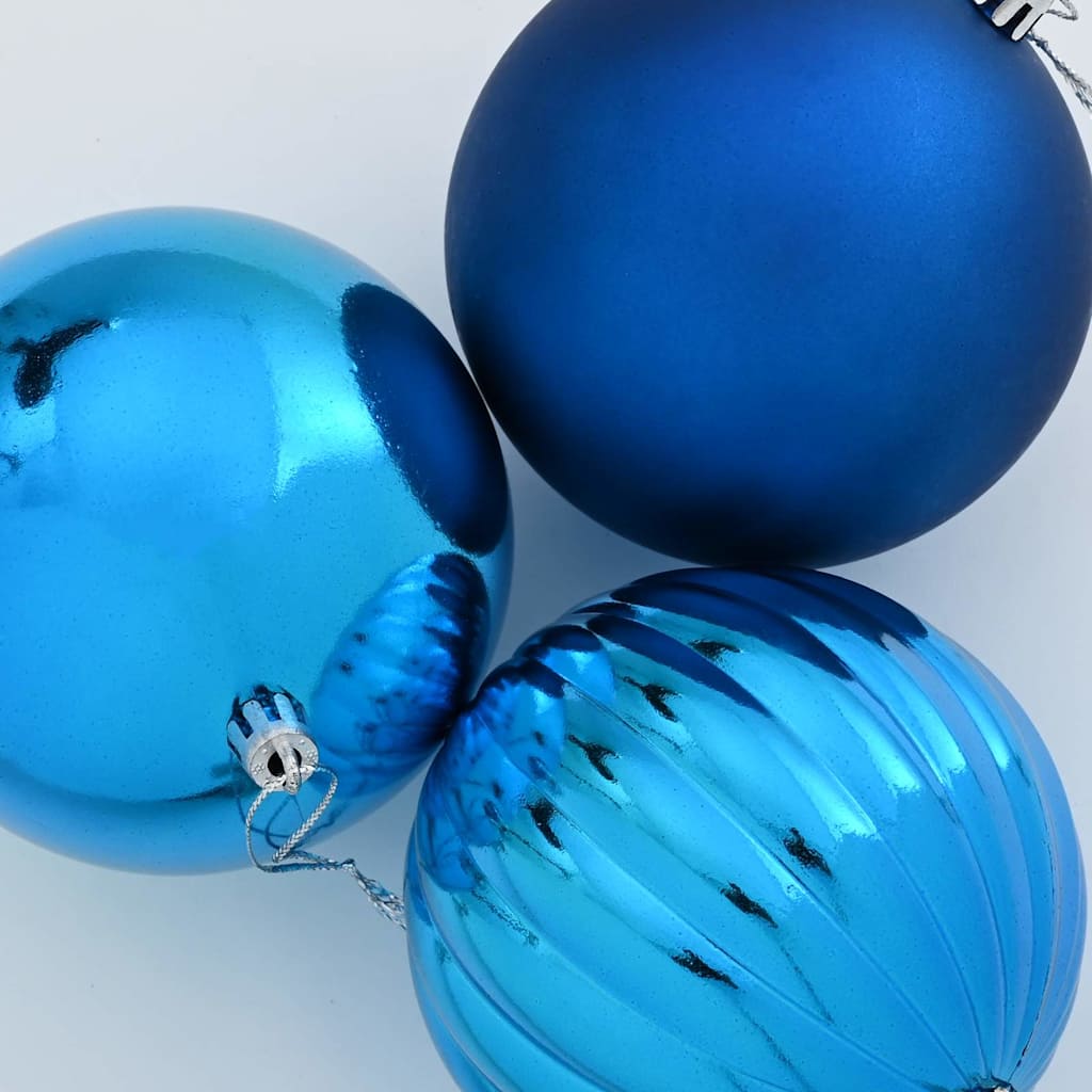 Christmas Bauble Set XL 9 pcs Blue Dia. 15 cm Plastic
