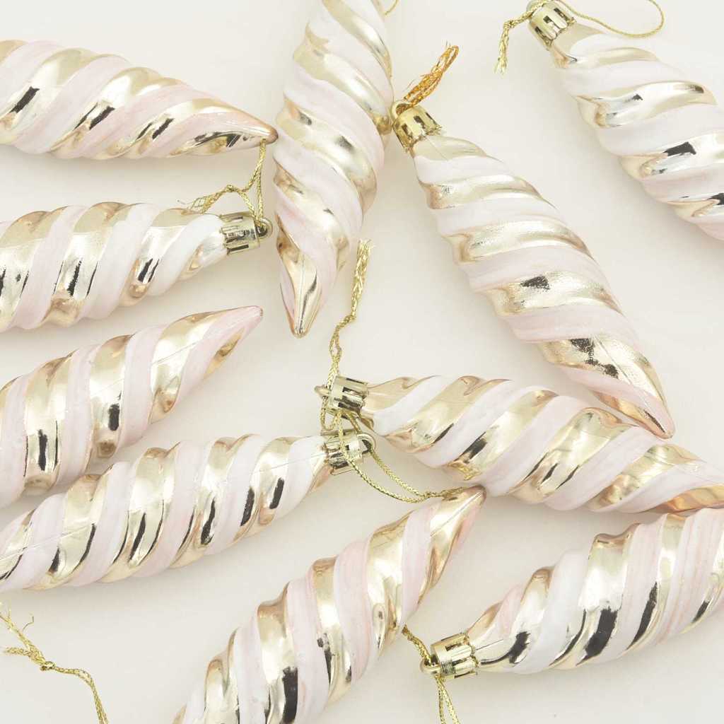 Christmas Tree Decoration 40 pcs Champagne 3 x 11 cm Plastic