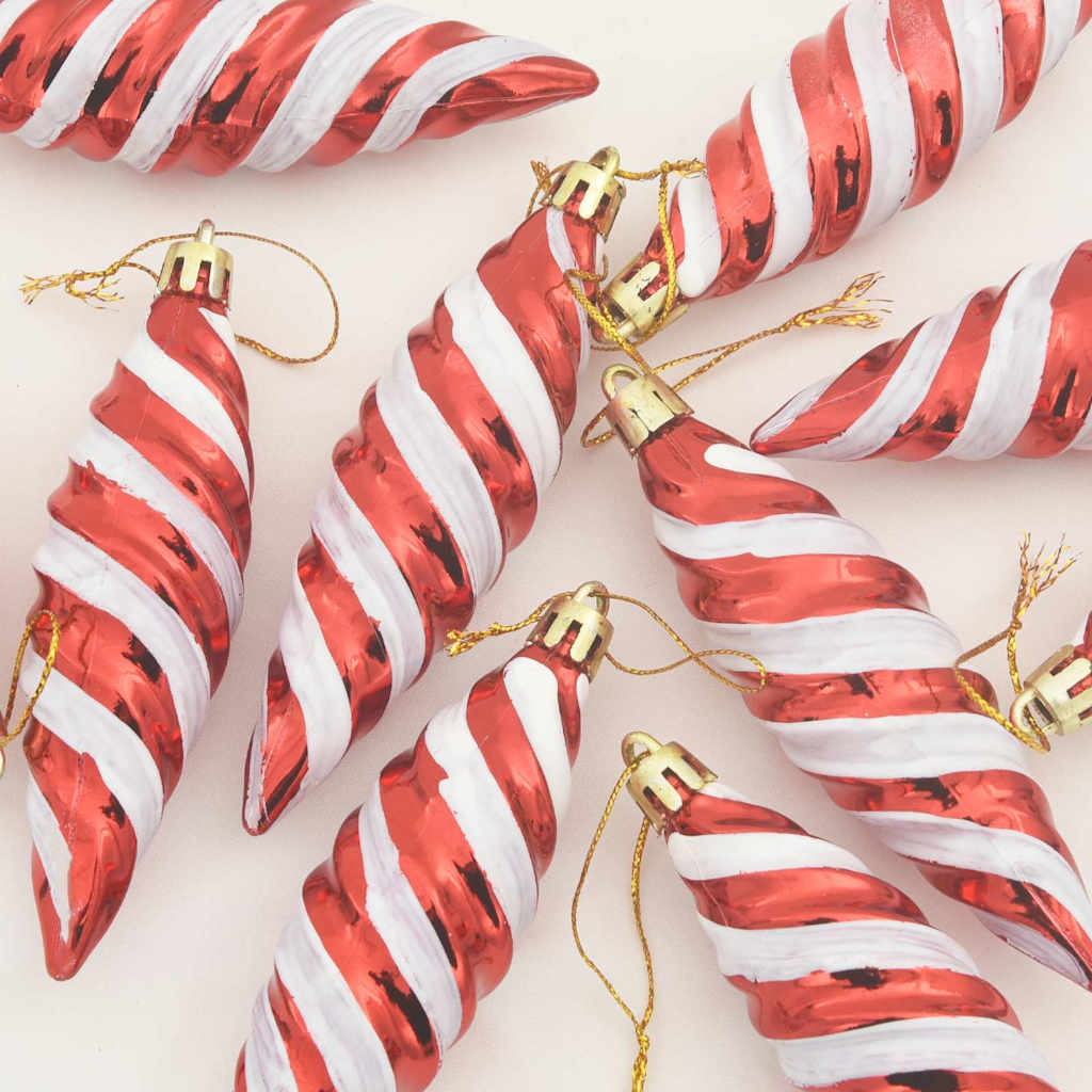 Christmas Tree Decoration 40 pcs Red 3 x 11 cm Plastic