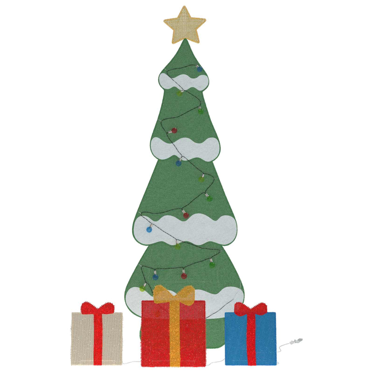 Lighted Christmas Tree with 3 Gift Boxes 2D Warm White