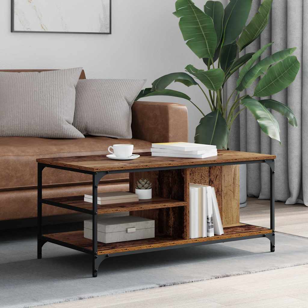 Coffee Table Old Wood 100 x 50 x 45 cm Engineered Wood