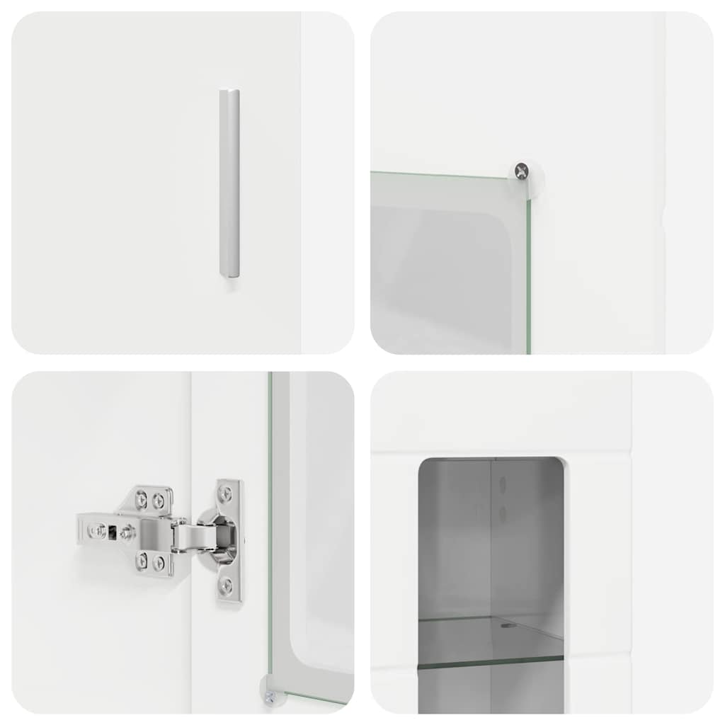 Highboard FLORIN 60 x 35 x 182 cm High Gloss White