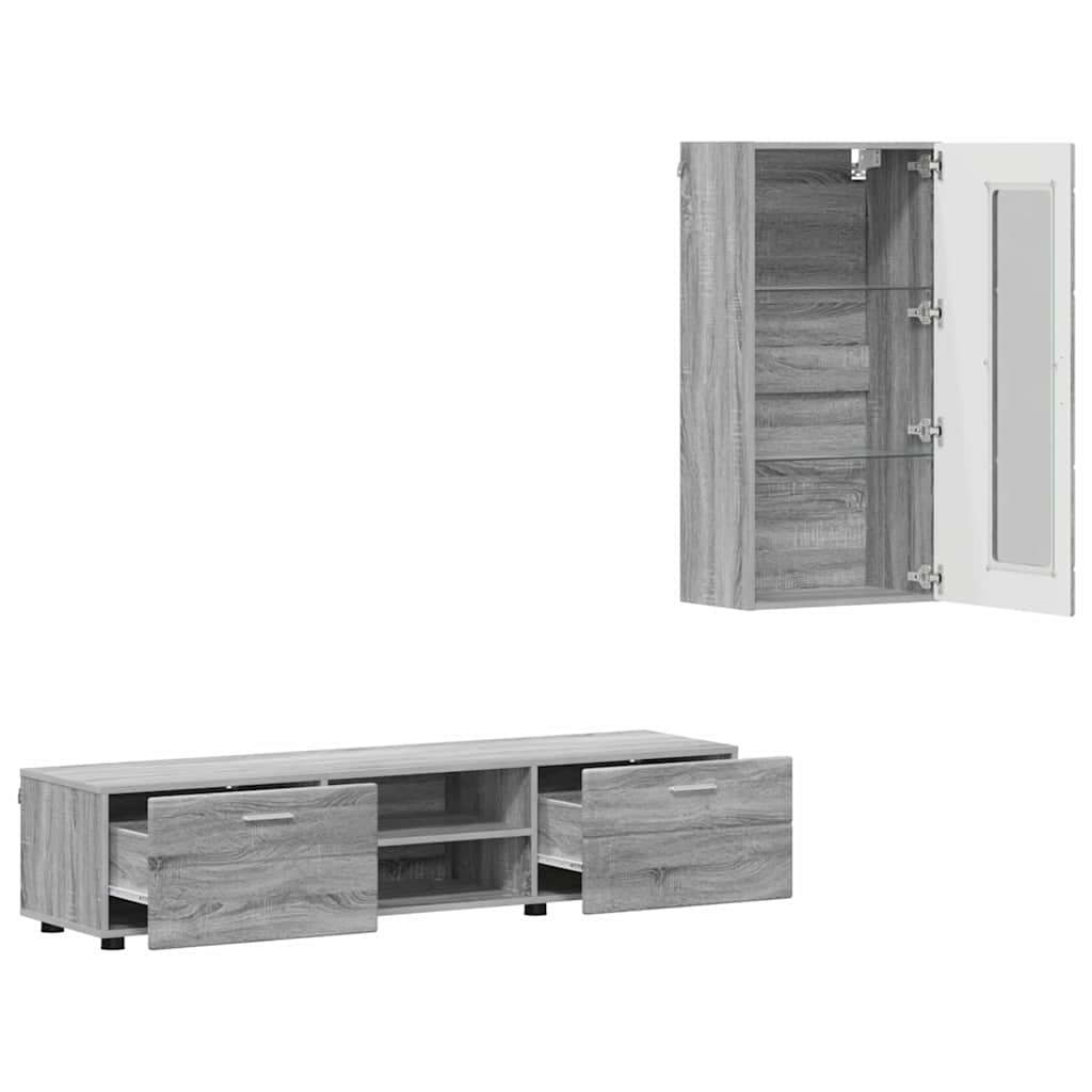 TV Cabinet Set FLORIN 3 pcs 150 x 39 x 30 cm Grey Sonoma