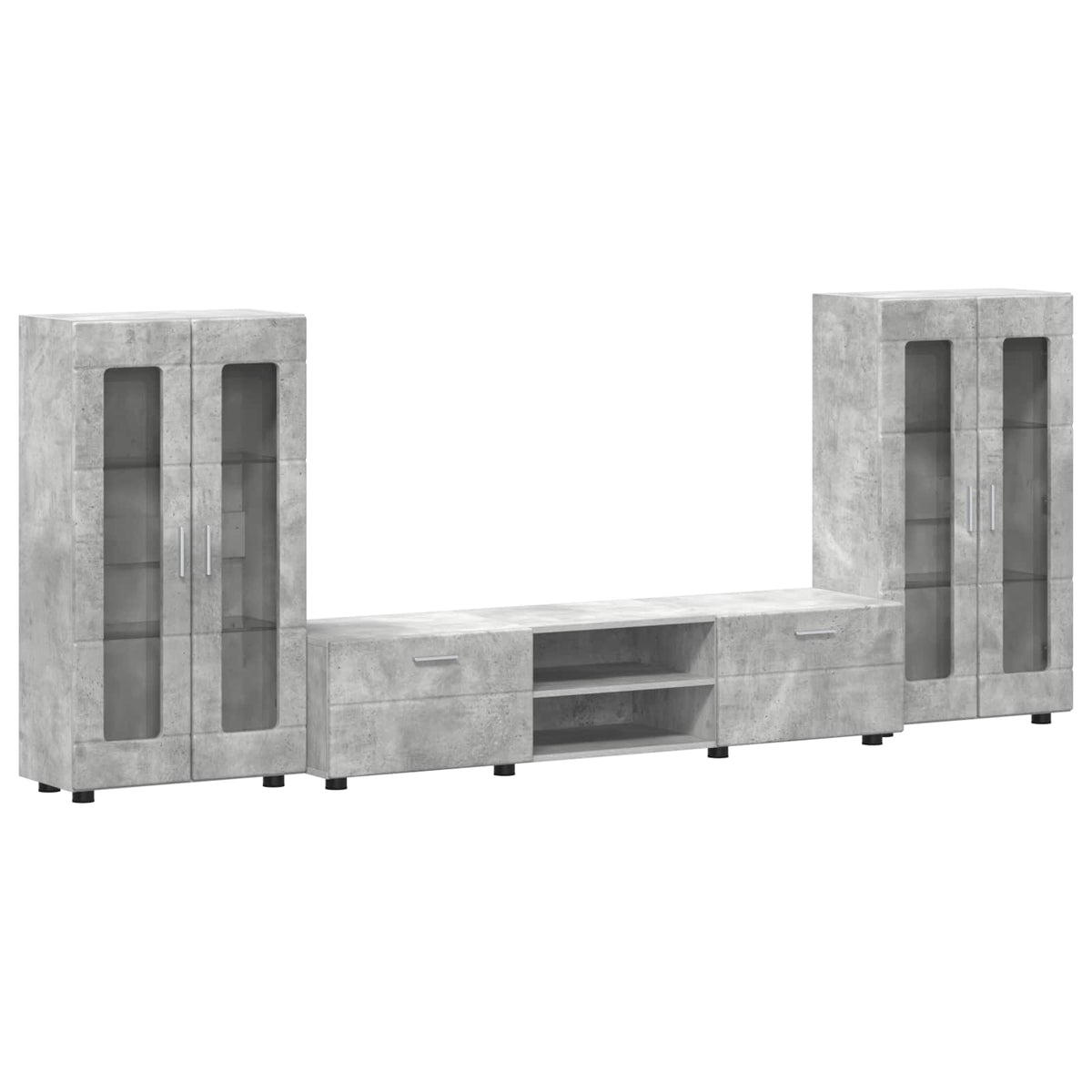 TV Cabinet Set FLORIN 3 pcs 150 x 39 x 30 cm Concrete Grey