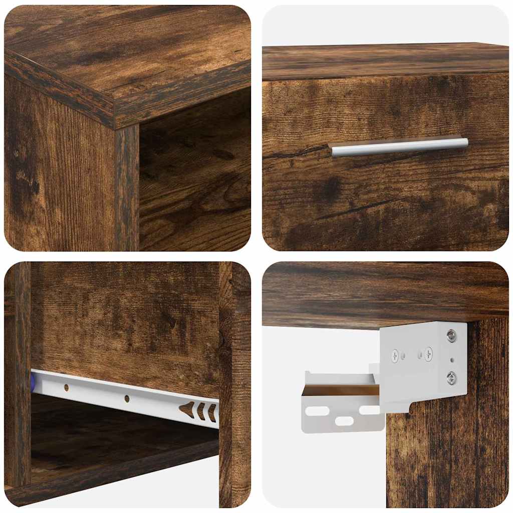 TV Cabinet Set FLORIN 3 pcs Smoked Oak Engineered Wood