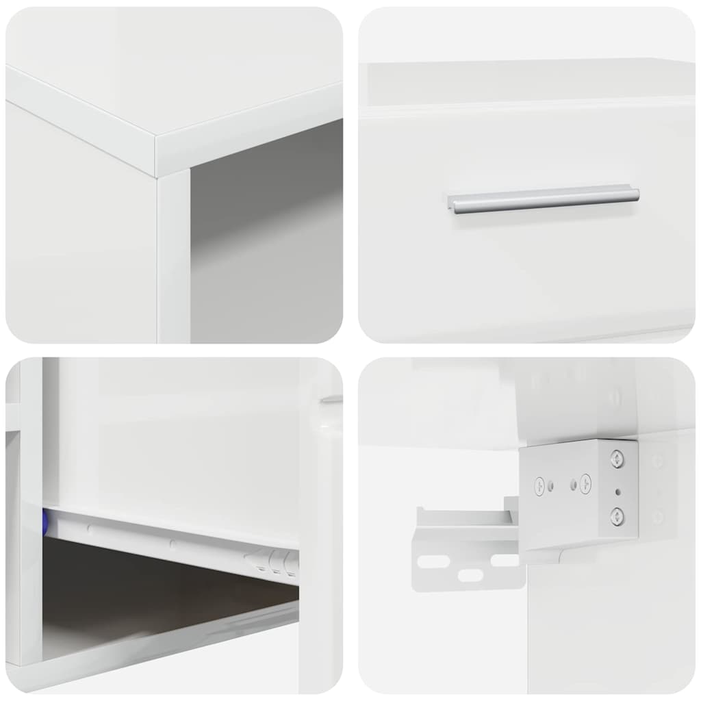TV Cabinet Set FLORIN 3 pcs 150 x 39 x 30 cm High Gloss White
