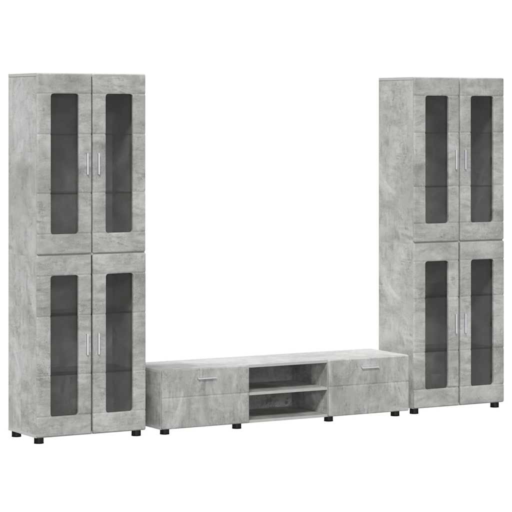 TV Cabinet Set FLORIN 3 pcs 150 x 39 x 30 cm Concrete Grey