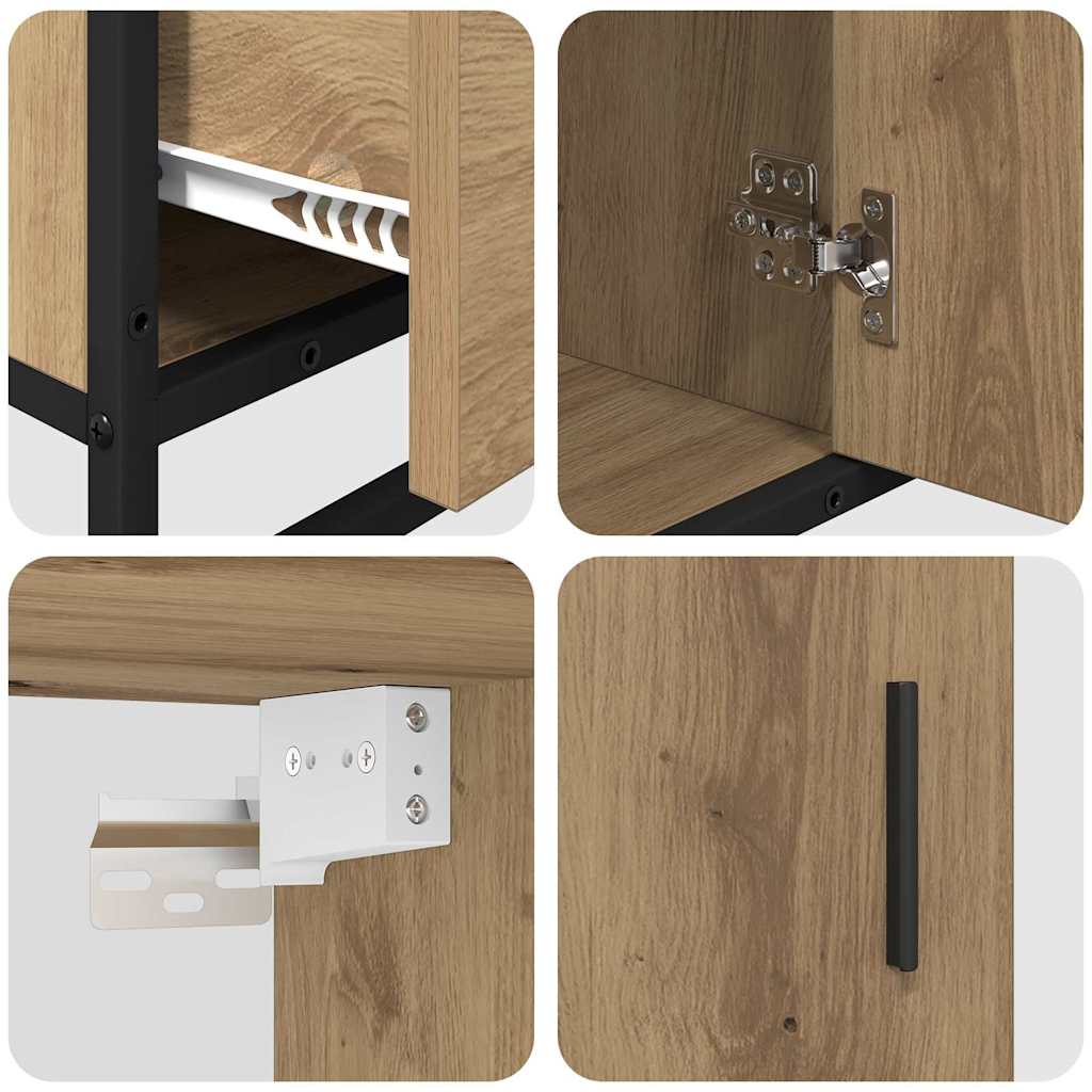 Bathroom Furniture Set 3 pcs Artisan Oak Engineered Wood