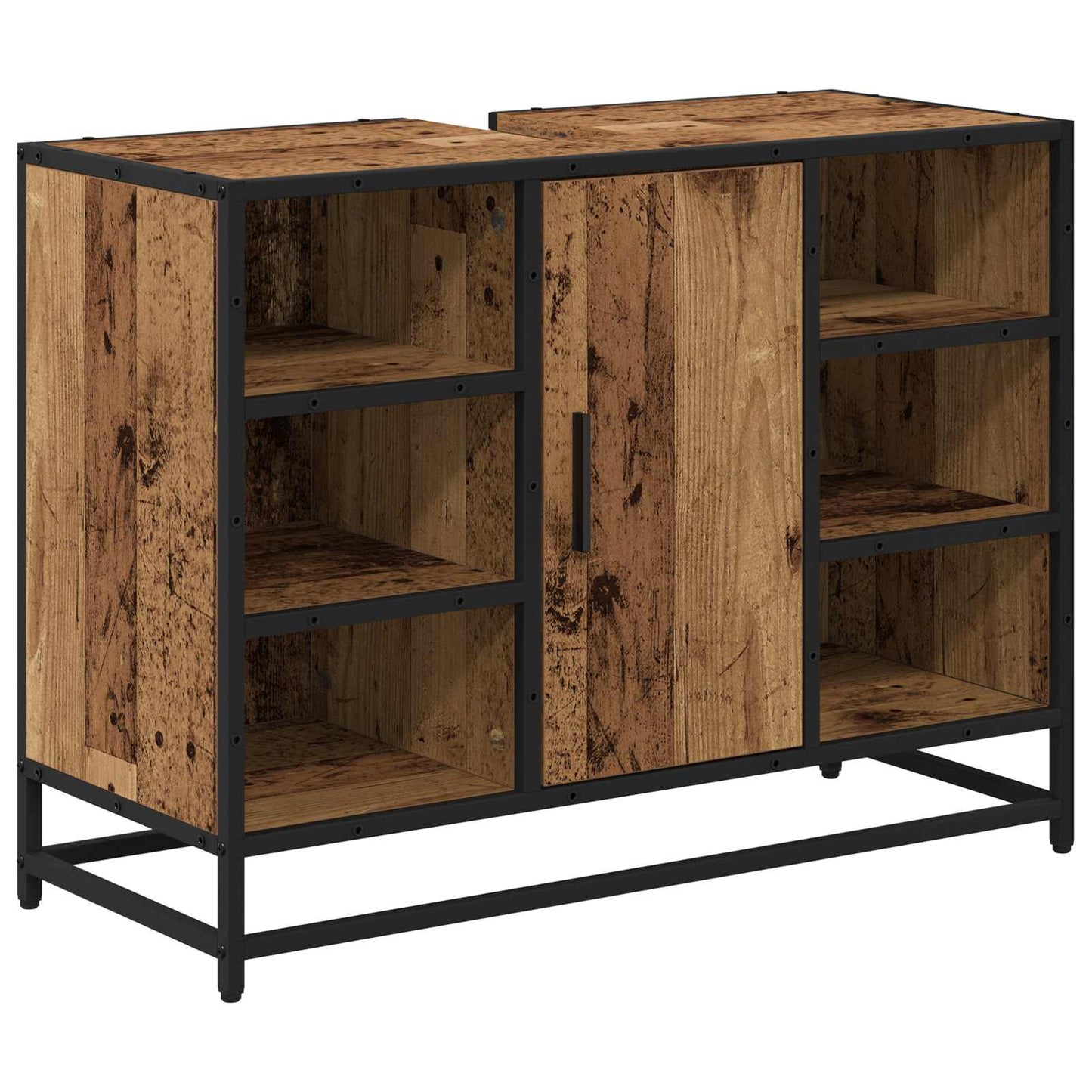Bathroom Furniture Set 3 pcs Old Wood Engineered Wood