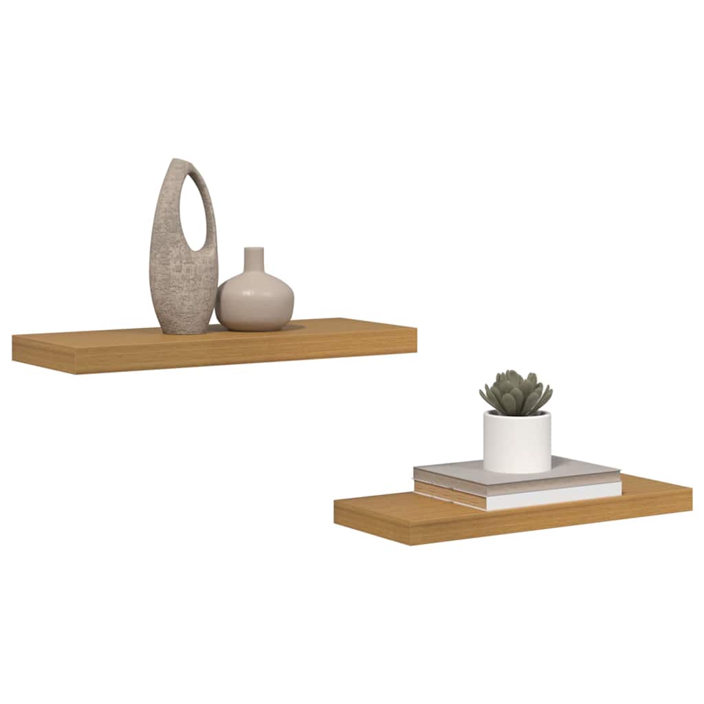 Wall Shelf 2 pcs Beige 60 x 23.5 x 3.8 cm Engineered Wood